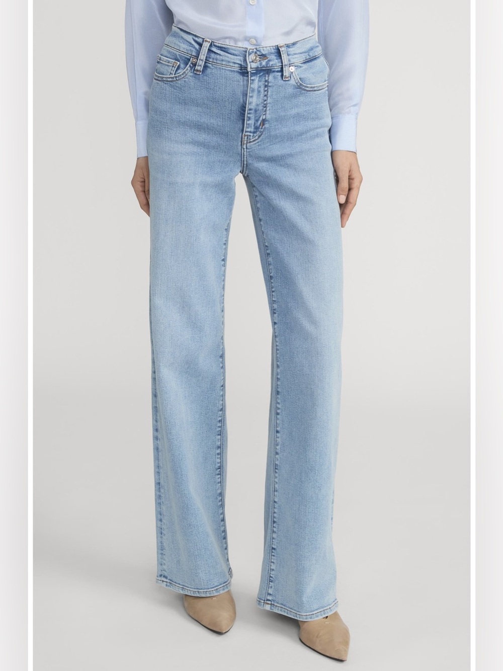 FRAME Le Slim Palazzo Raw Fray Wide Leg High Rise Jeans Size 28